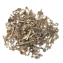 125 Peças Mix Metal Retro Latão Antigo Vintage Bronze Antigo Olhando Chave Decorativa Steampunk Encantos Pingente Jóias DIY