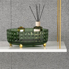 Supporto Girevole per Organizer per Profumi, Organizer Trasparente per Trucchi per la Cura Della Pelle A 360 Vanity Cosmetics Organizer Vassoio