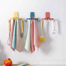 Rack de Pano em Forma de Flor para Cozinha com Organizador de Armazenamento de Gancho Montado Na Parede Sem Perfuração Espátula Rack de Colher