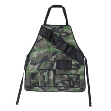 Delantal de jardín con estampado de camuflaje, múltiples bolsillos, material de alta calidad, ligero, portátil, elegante y adecuado para