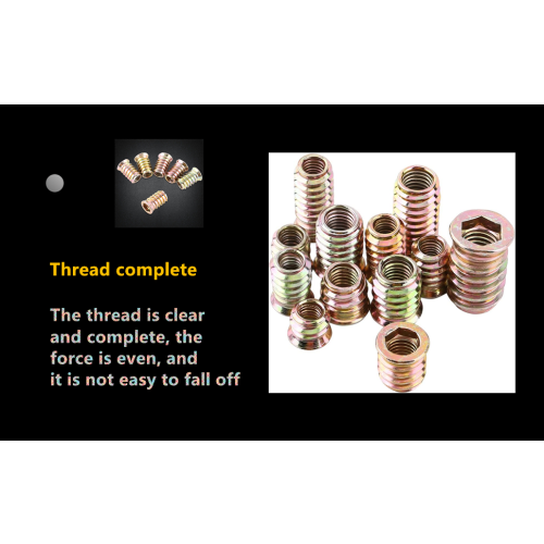 Ένθετο ξύλινο παξιμάδι Hex Drive, παξιμάδια επίπλων από χάλυβα άνθρακα με ψευδάργυρο, 2