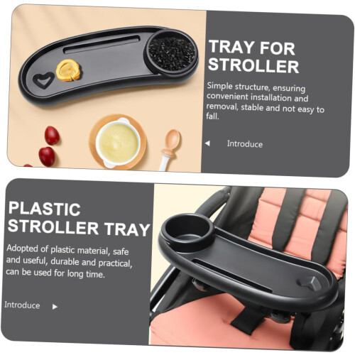 Removable Stroller Snack Tray With Drink Holder For Easy Installation Durable Safe Design Compatible With Strollers 2