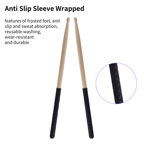 High-Quality 5A Maple Wood Drumsticks Anti-Slip Triangular Tip 1-Pair 1