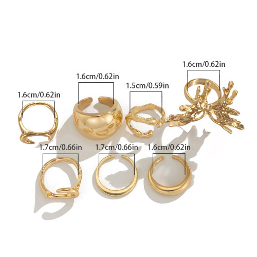 Multifunctionele ringen met vloeibare lavas en-Licht goud 2