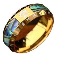 Modische nordische Wikinger-Yggdras-Ringe,-13 Gold