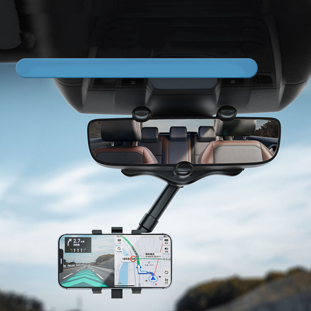 Adjustable Abs Rearview Mirror Phone Holder For Vehicle, Multifunctional Mount 4941369101853