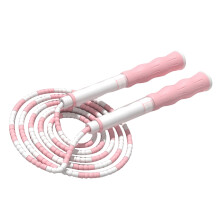 Beaded Skipping Rope for Kids - Pink Cotton Adjustable Length