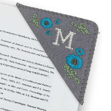 Marcador de canto para leitores, marcador de letras personalizado com estilo decorativo, design bordado à mão com qualidades únicas para