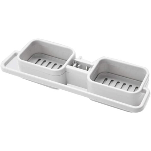 Pull Out Cleaning Supply Organizer, Foldable Corner Shower Caddy For Kitchen, Bathroom Sink Area (Adjustable, Super Drainage Speed)