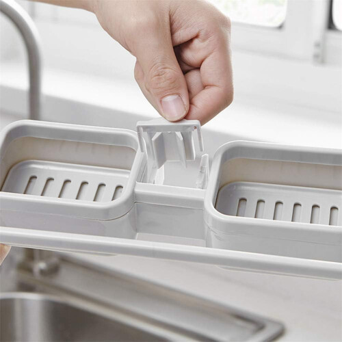 Pull Out Cleaning Supply Organizer, Foldable Corner Shower Caddy For Kitchen, Bathroom Sink Area (Adjustable, Super Drainage Speed) 2