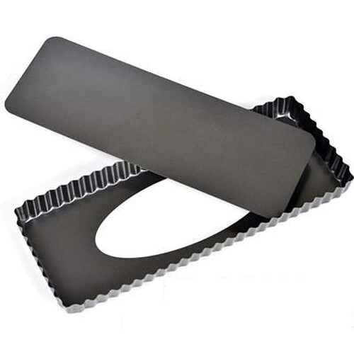 Rectangle Fluted Tart Pan, Easy Release, Commercial Grade Durability, Even Heat Distribution