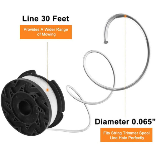 High-Quality Trimmer Line for Black And Decker, Auto Feed System Compatible, Durable Polyamide Nylon Thread, Robust Material For Efficient Cuts, Repla 1