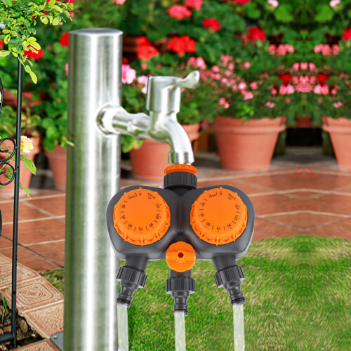Garden Hose Timer, Mechanical Water Timer for Lawn Drip Soaker Hose, Automatic Water Shut-off, Programmable Sprinkler Timer, Eco-friendly ABS Inner Co 2