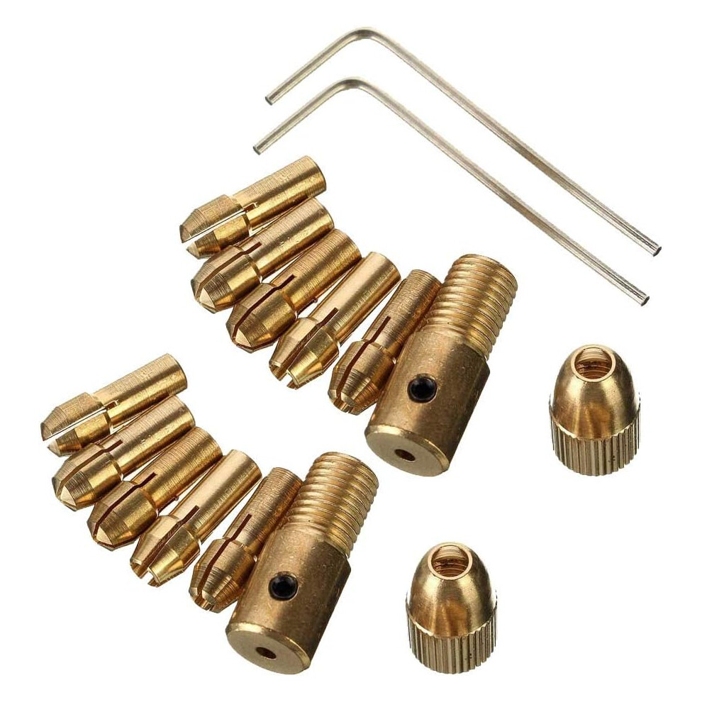 Expert Precision: Brass Collet Set For Hardware Hobby, Enhances Clamping Capacity On Electric Grinding Rotary Tools, Ensuring Stable Clamping 9169997980298