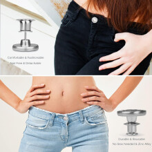 17 mm Premium-Material Sofort-Jeansknopf-Nadeln, Hochwertiger verstellbarer Hosenbund-Verenger aus Zinklegierung für Jeans, Jacken, Hüte, Anzüge,