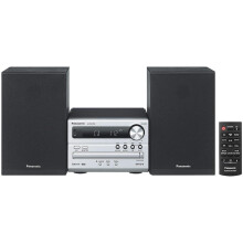 Panasonic SC-PM250EB-S Micro HiFi Compact Stereo System with FM Radio with RDS, 20W Output Power, MP3 & CD Player, USB, Bluetooth, Silver