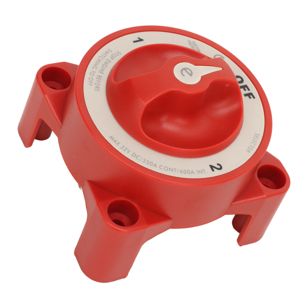 350A 32V Battery Selector Switch Rotary Knob 3 Studs For Rv Marine Automotive Red 3691369103524