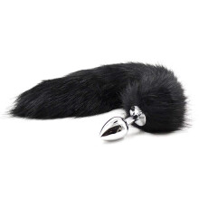 Women Faux Fox Tail Stainless Steel Butt Plug 5 Inch Size G-Spot Stimulator for Adult Play
