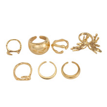 Unique Liquid Lavas Designs Butterfly Rings Set for-Light gold