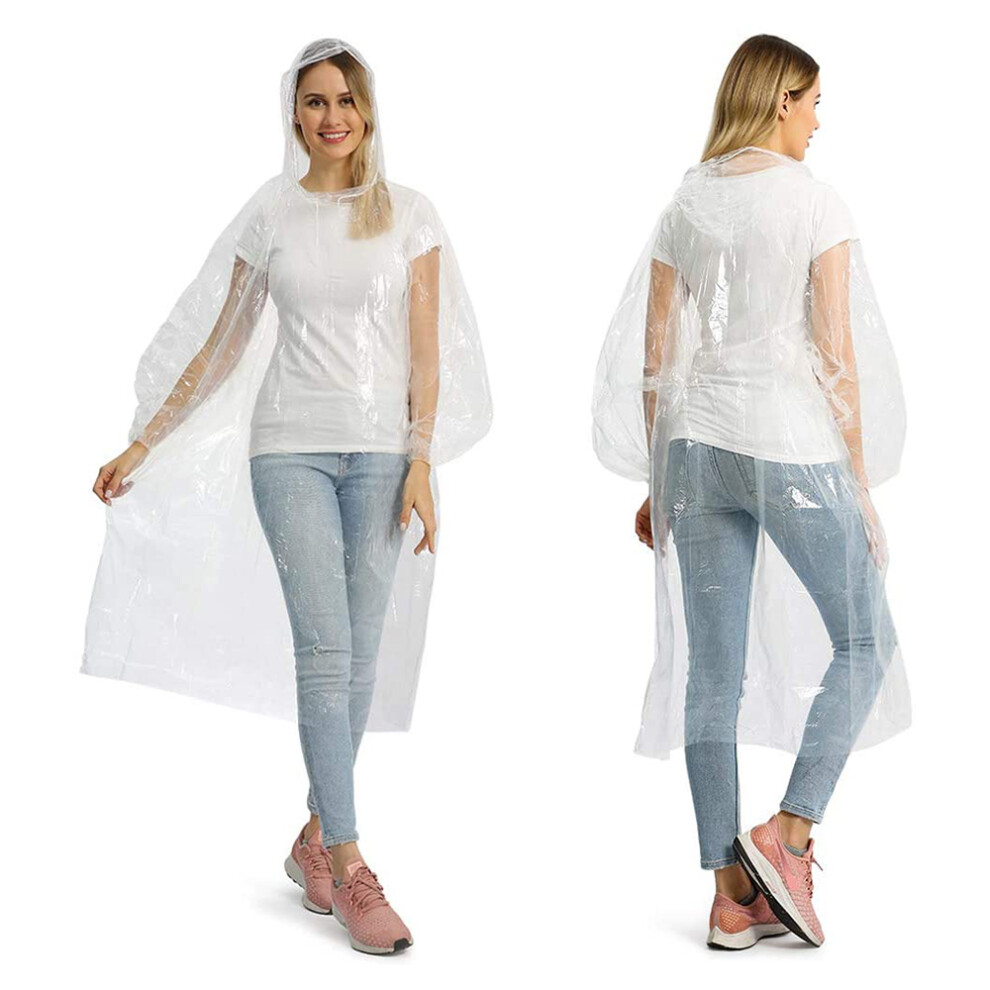 Reusable Raincoats With Drawstring Hood Universal Fit For All Weather 9463374827917