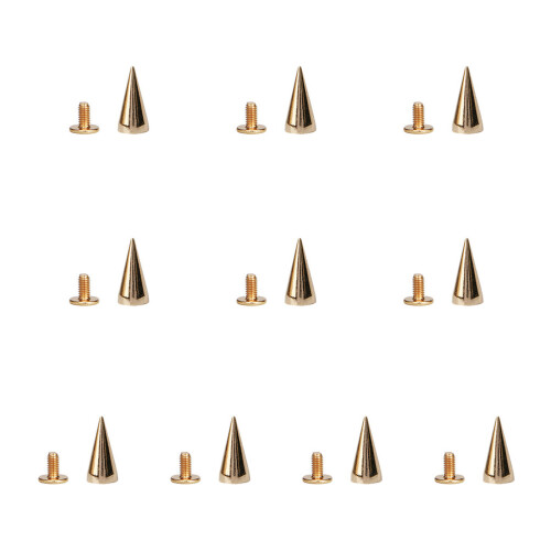 10 Set Cone Spikes Apparel-light gold 7 pointed cone 7x14.