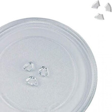 Prato de substituição para micro-ondas, encaixe universal para micro-ondas comuns, vidro espesso de 5 mm resistente ao calor, 24,5 cm de diâmetro,