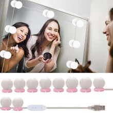 Mirror Lights Hollywood Style, 3 Color Modes With Dimmable Bulbs, Adjustable Brightness USB Cable Design, No Drilling Required Double-Sided Adhesive,