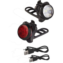 LED-cykellampor fram och bak med enkel installation, bärbar design för montering på styre och sadelstolpe, superstarka lysdioder och fyra
