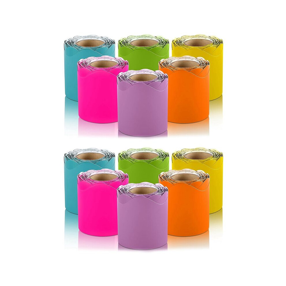 12 Rolls 198 Ft Bulletin Board Borders For Classroom, Paper Roll Scalloped Borders,For Classroom Decor, Home Decor 6031477099246