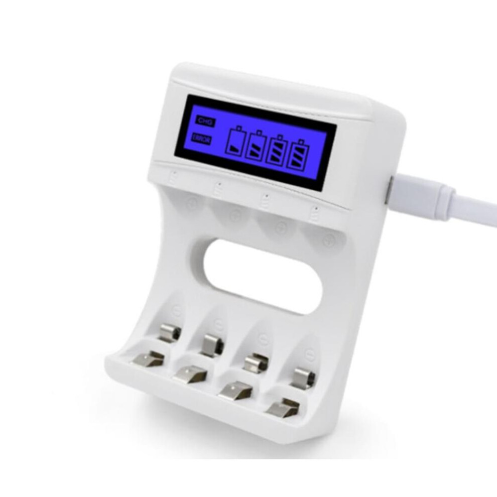 Charger For Rechargeable Aa Aaa Batteries, Safety Assured Intelligent Charger With Temperature And Voltage Monitoring, Includes 4-Fold Overcharge 9340258546822