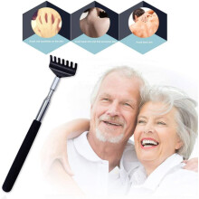 Uitschuifbare rugkrabber, ergonomisch ontwerp voor de handpalm, metalen rugkrabber voor het bereiken van alle delen van de rug, comfortabele grip,
