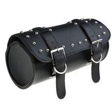 Motorcycle Fork Tool Bag, Stylish Rivet Design Waterproof Anti-Corrosion Synthetic Leather Handlebar Storage Pouch, Large Capacity For Small Items