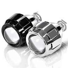 Led Angle Eyes 2Pcs 2.5In BiXenon HID White Projector Headlamps H4 H7 H11 9005 H8 LED Lens 8000LM Black Belt A Cover