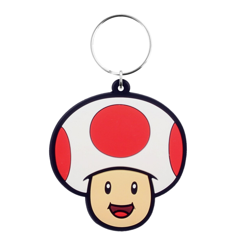 Super Mario Toad Rubber Keyring Multicoloured