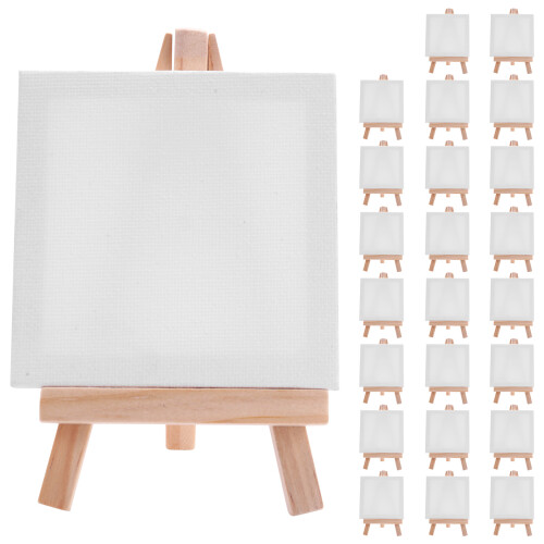 24Set Artists 5 Inch Mini Easel +3 X3 Canvas Set P