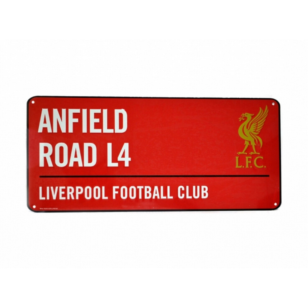 Liverpool Fc Official Football Coloured Metal Street Sign Gold