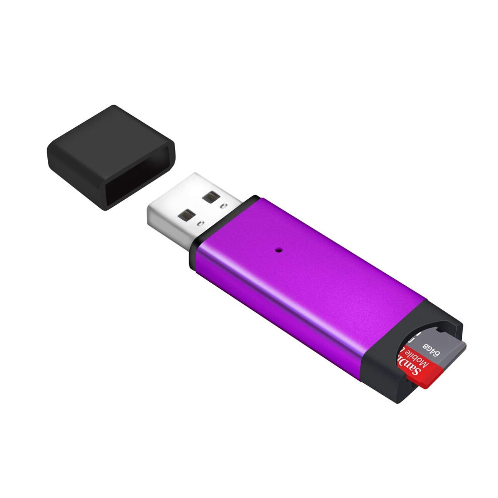 (Purple) Memwah Micro Sd Card Reader - Fast Usb 2.0 Adapter For All Microsd Cards, Micro Sdhc, Micro Sdxc Purple 5056210501450