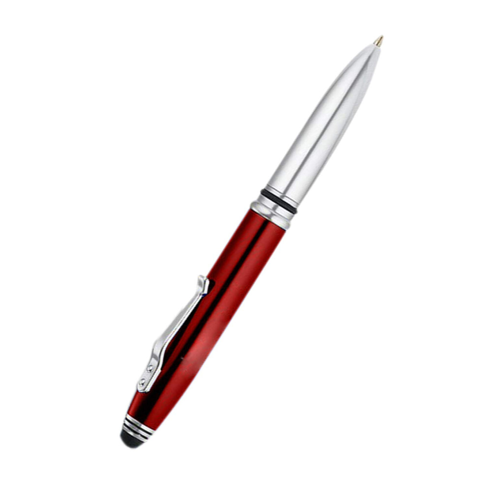 (Deep ) 3-In-1 Stylus Pen With Capacitive Aluminium Pen Stylus, Led Torch Ballpoint Pen Red/Light 5054387348236
