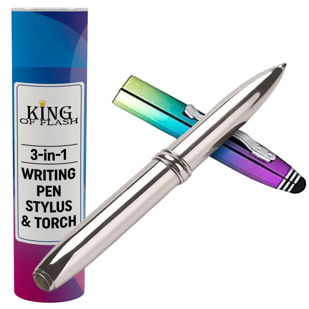 (Multicolor) 3-In-1 Stylus Pen With Capacitive Aluminium Pen Stylus, Led Torch Ballpoint Pen Light 5054387348076