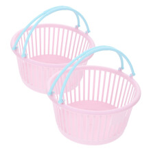 2pcs Mini Shopping Basket Toy for Kids, Miniature Hand Basket Plastic Desk Decor Storage