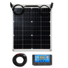 (30w White, Solar Panel & Kit) 30/50/100w Flexible Solar Panel PV Photo-voltaic Boat Marine Caravan Home Flexi