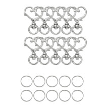 Pakket van 10 hartvormige sleutelhangers,-Witte Koning