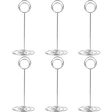 Multiple Uses Place Card Holders, Premium Material Silver Color Tall Upright Holders for Wedding Reception, Office, Home Decor, Glossy Surface Ensures