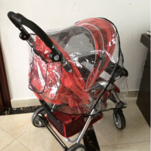Transparent Baby Stroller Rain Cover Adjustable Shockproof Windproof Black