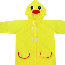 Bunter Kinder-Wasserdichter Regenmantel, Cartoon-Tier-Design, Gelb