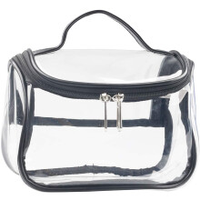 Reisen Sie cleverer, nicht schwieriger mit unserer TSA-zugelassenen, tragbaren Kosmetiktasche aus transparentem PVC-Material, die ein auslaufsicheres