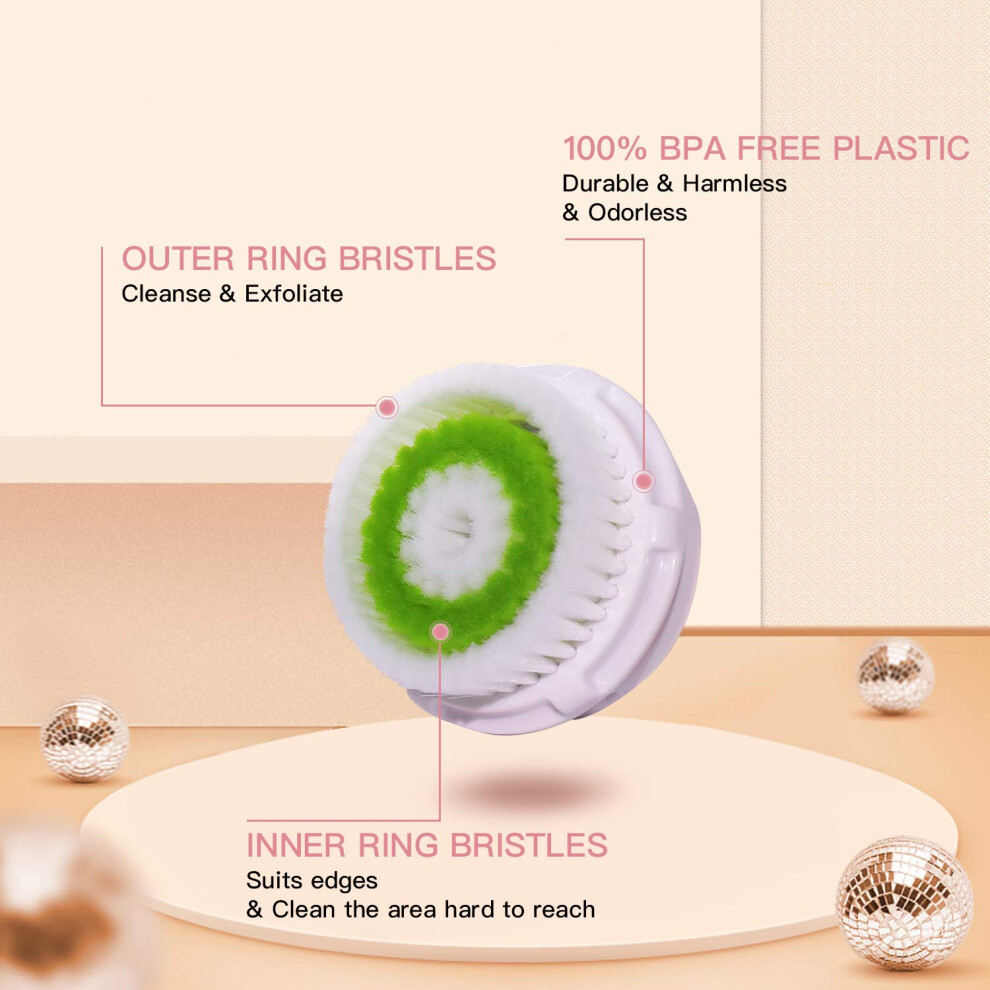 Facial Cleansing Replacement Heads, Deep Pore Cleansing For Facial Brush, High Quality Material Non-Porous Soft Elastomer, 4 Replaceable Brush Heads