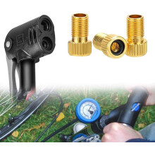 Valve Adapter Kit for Bicycle Tires, Convert Presta to Schrader Valve Converter Brass with Silicone Sealing Ring, Bicycle Tire Valve Converter for