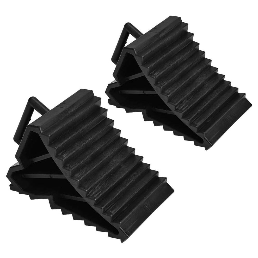 Heavy Duty Wheel Chocks, Durable Solid Rubber Wheel Stoppers With Special Design For Vehicle Stability 9048212558613