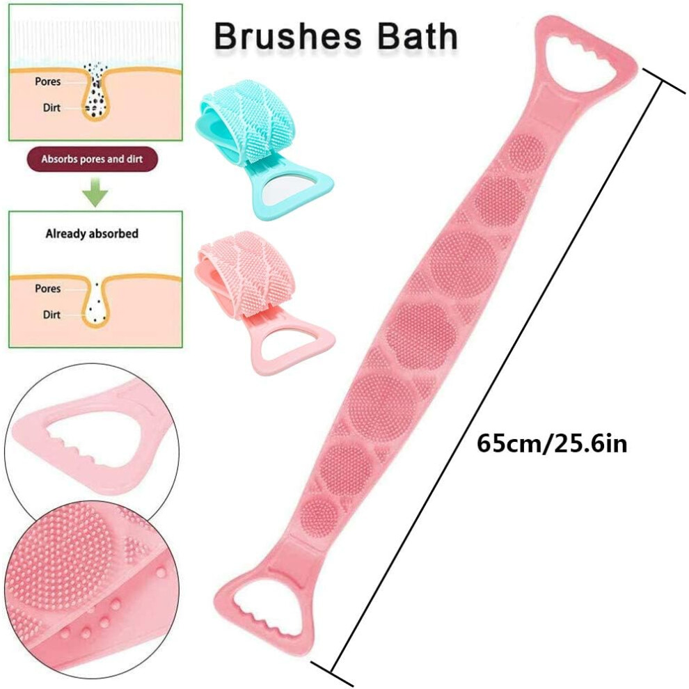 Comfortable Massage Silicone Body Scrubber, Promotes Blood Circulation, Exfoliating & Deep Clean, for Shower & Bath Routine (2PCS)